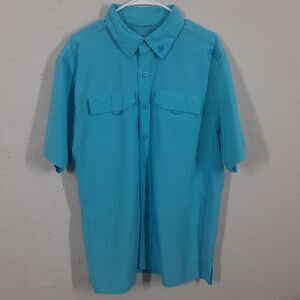 Gillz Adult Men's L Blue Short Sleeve Vented Fishing Shirt Breathable Outdoor